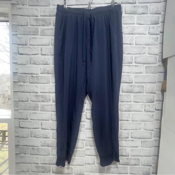 Stylus Lightweight Zipper Ankle Blue Jogger Pants Large - Picture 1 of 7